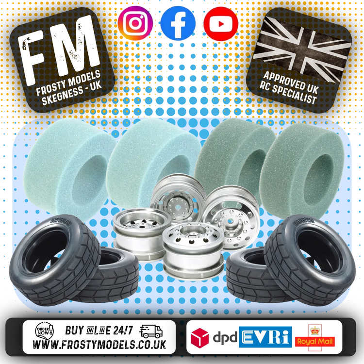Pre-Glued & Bundles TT01E Euro Truck Tyre Sets