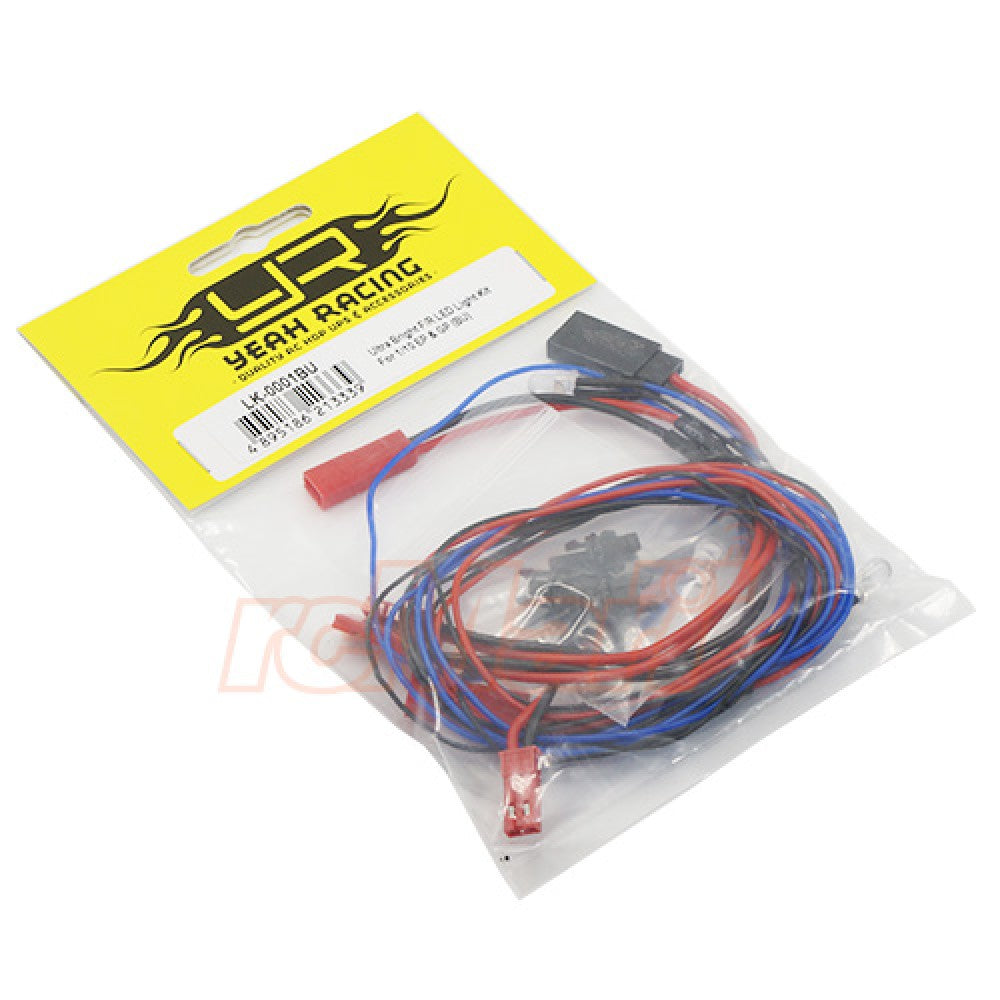 Yeah Racing - Ultra Bright Front & Rear (BLUE) LED Light Kit for RC 1/10 Car - LK-0001BU (plug and play)