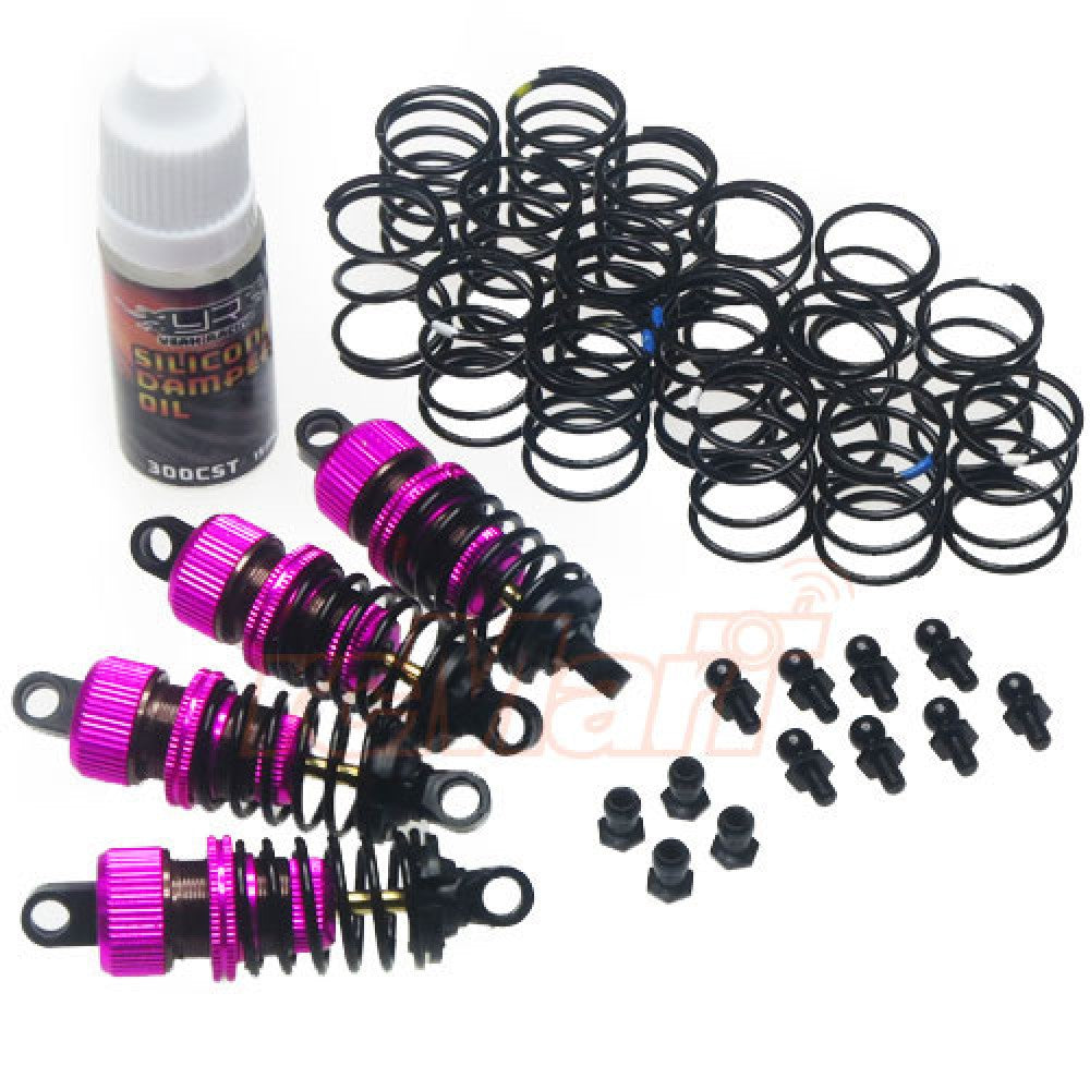 YEAH RACING - Alloy 50mm Damper Shocks Set 4pcs PINK (DSG-0050PK) Fits TT01E Euro Truck & M-Chassis)