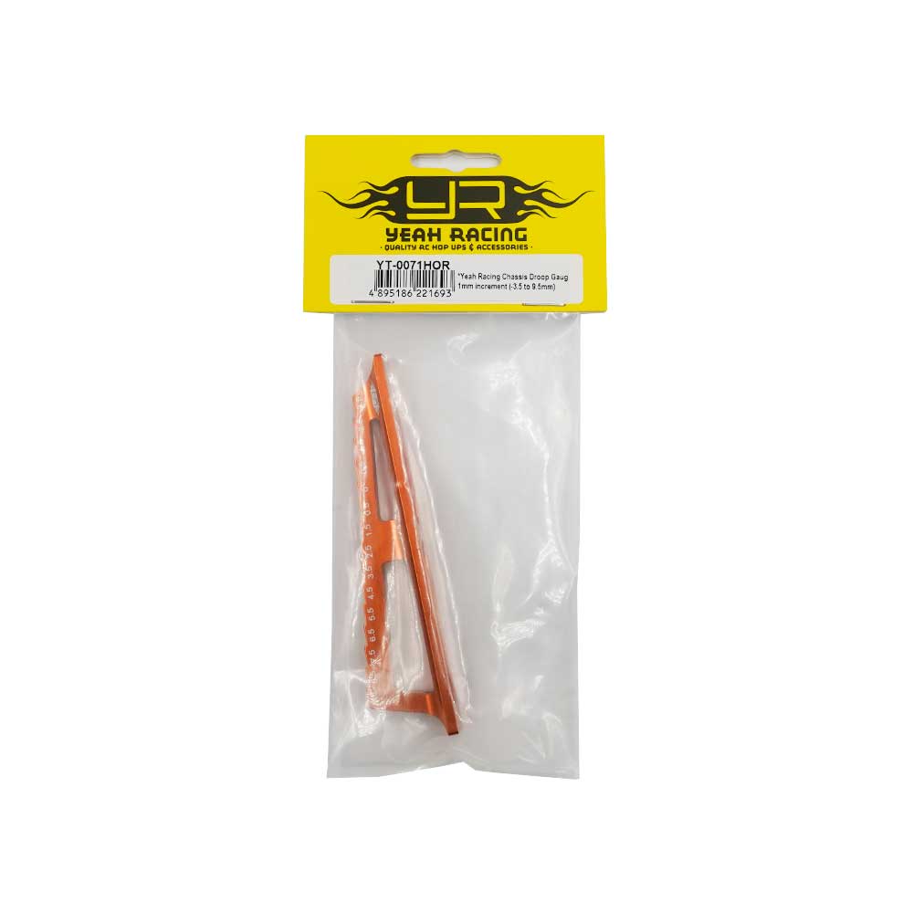 Yeah Racing - 1/10th Car/Buggy Chassis Droop Gauge 1mm increment (-3.5 to 9.5mm) Orange - YT-0071HOR