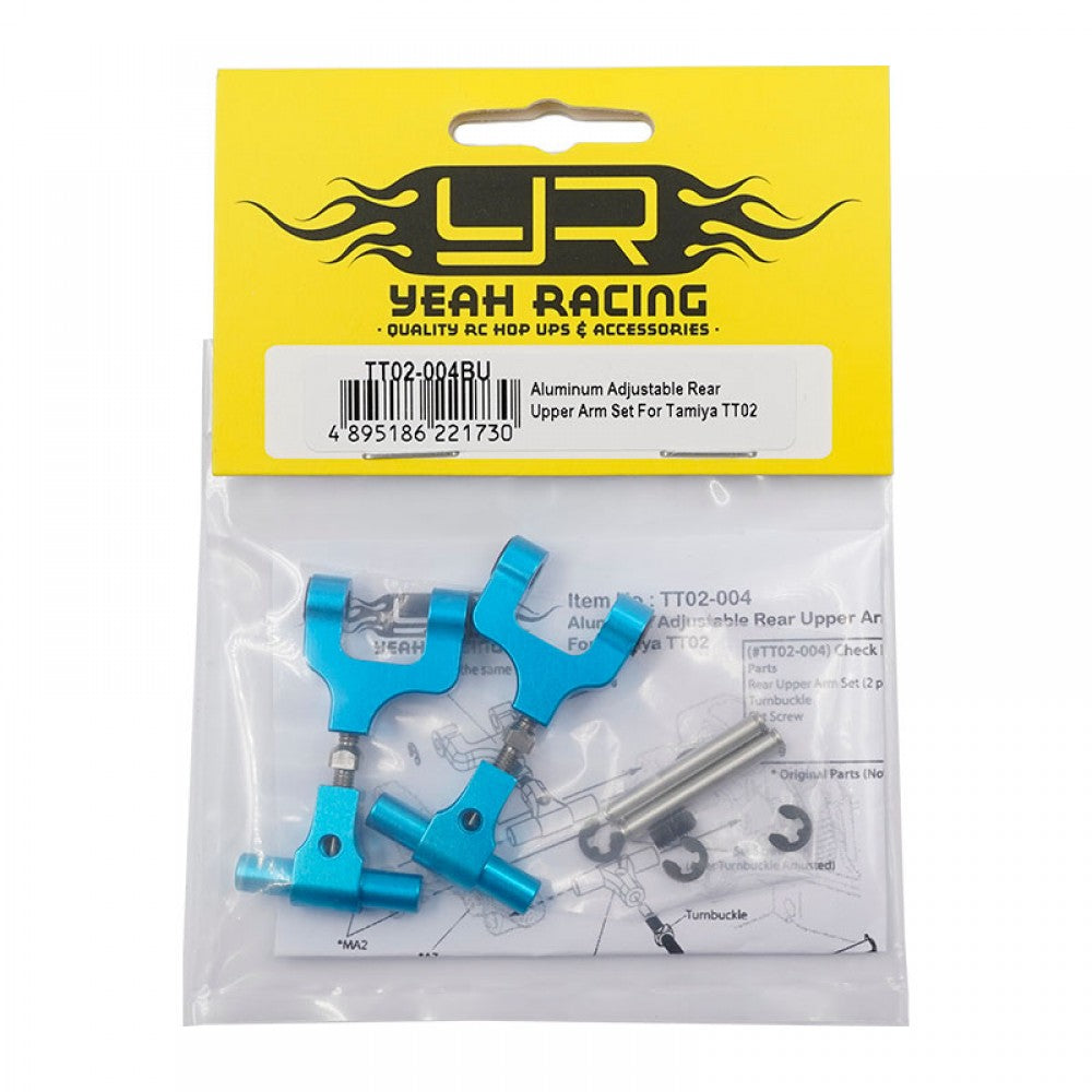 YEAH RACING - Aluminum Adjustable Rear Upper Arm Set For Tamiya TT02 - TT02-004BU