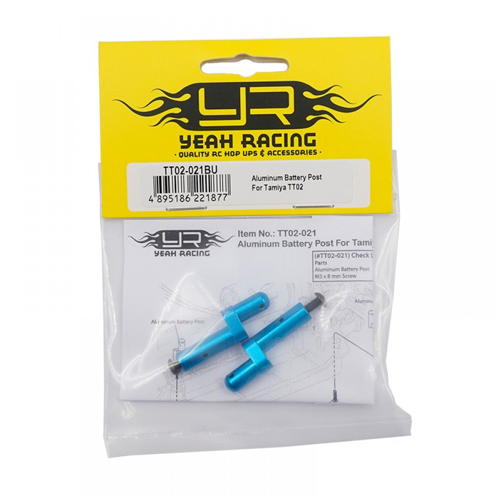 YEAH RACING - Aluminum Battery Post For Tamiya TT02 TT02B - TT02-021BU