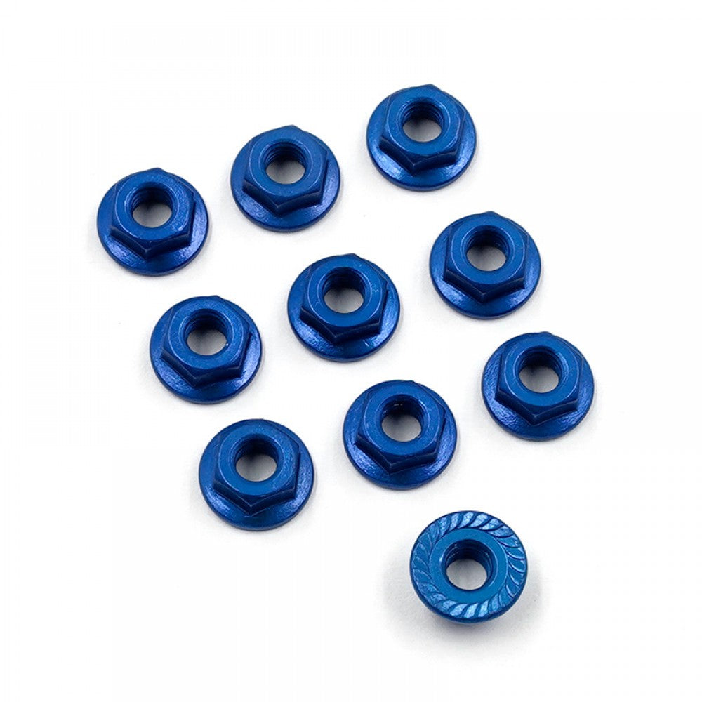 Yeah Racing - M4 1/10 WHEEL NUTS - Dark Blue SERRATED ALUMINIUM (10PC) LN-M4S-DB
