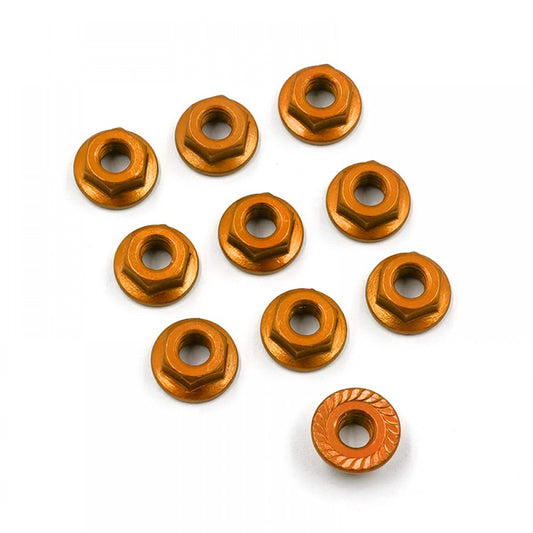 Yeah Racing - M4 1/10 WHEEL NUTS - Orange SERRATED ALUMINIUM (10PC) LN-M4S-OR