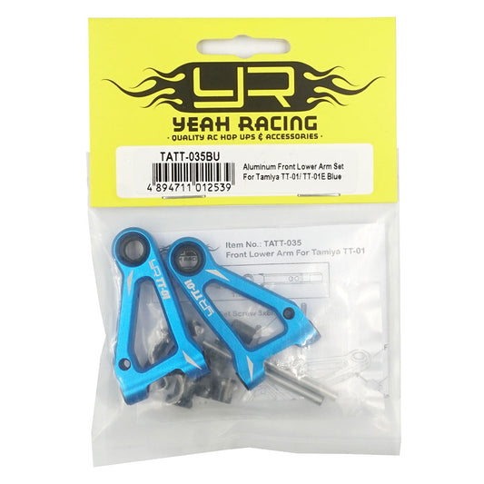 Yeah Racing - Aluminium Front Lower Arm Set Tamiya TT-01E Blue - TATT-035BU