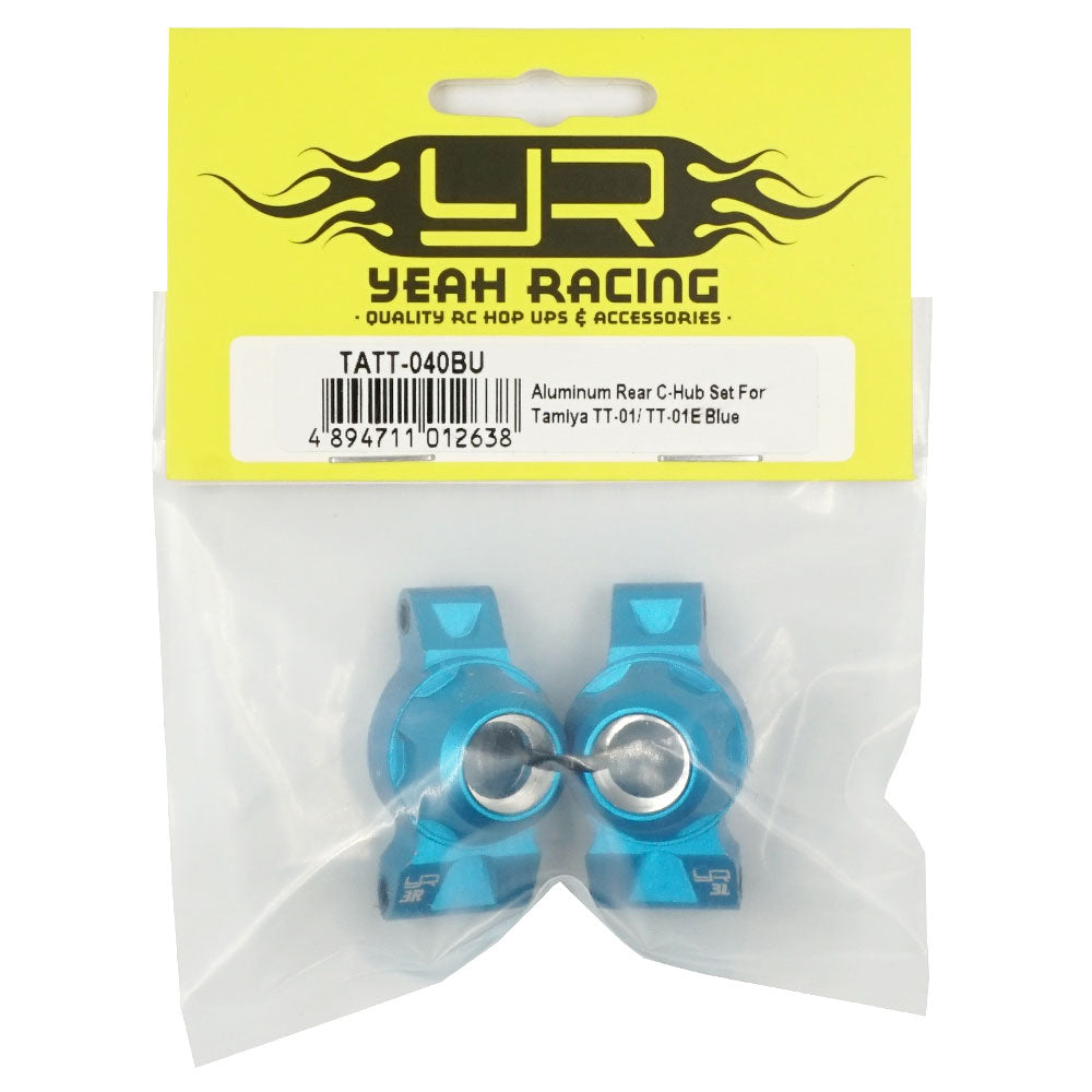 Yeah Racing - Aluminium Rear Hub Set (3deg) Tamiya TT-01E Blue - TATT-040BU