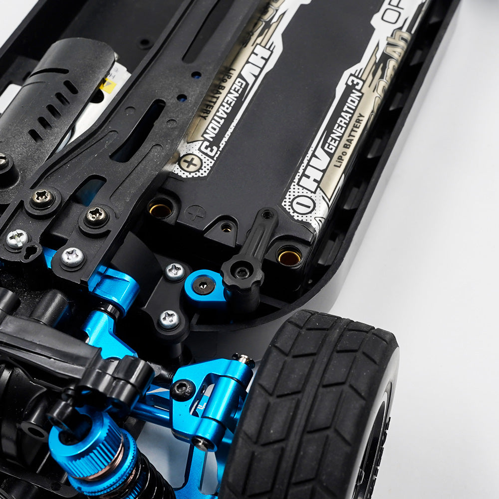 YEAH RACING - Aluminum 7075 Plastic Anti Tweak Battery Holder For Tamiya TT01 & TT02 - TATT-055BU