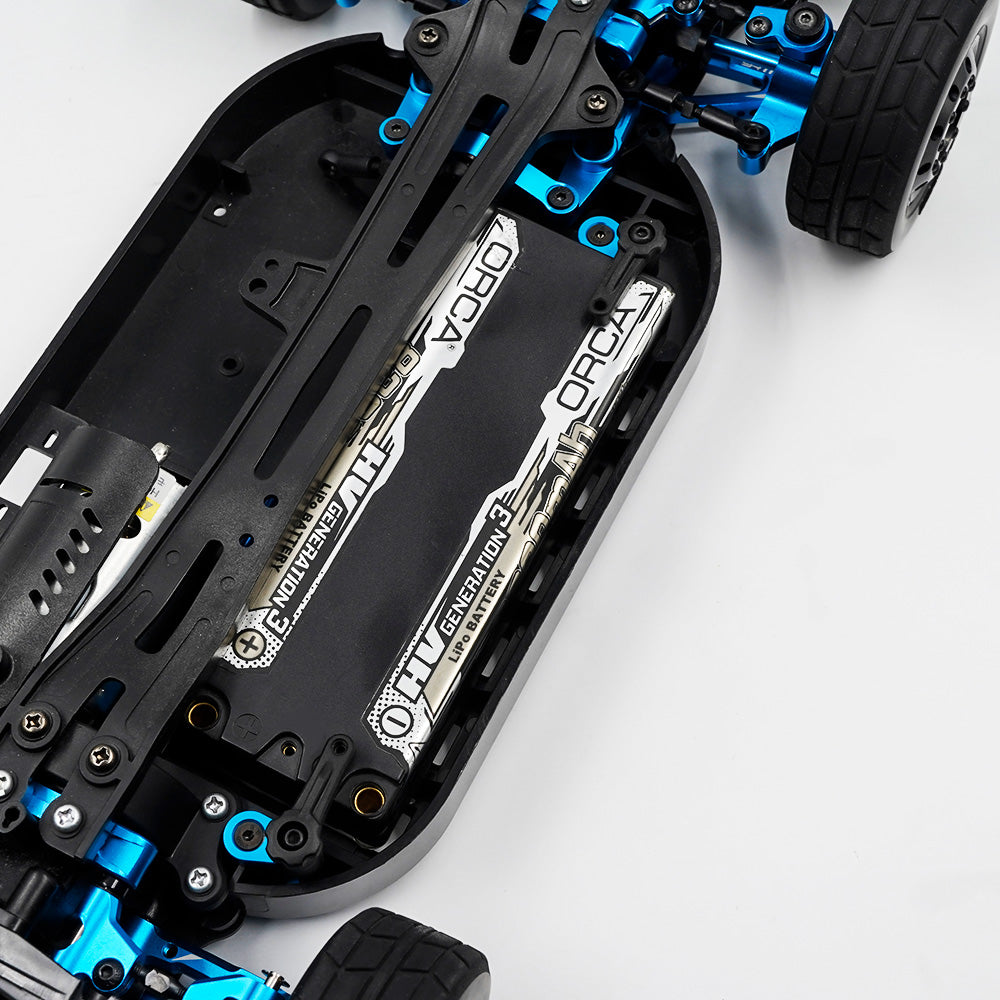 YEAH RACING - Aluminum 7075 Plastic Anti Tweak Battery Holder For Tamiya TT01 & TT02 - TATT-055BU