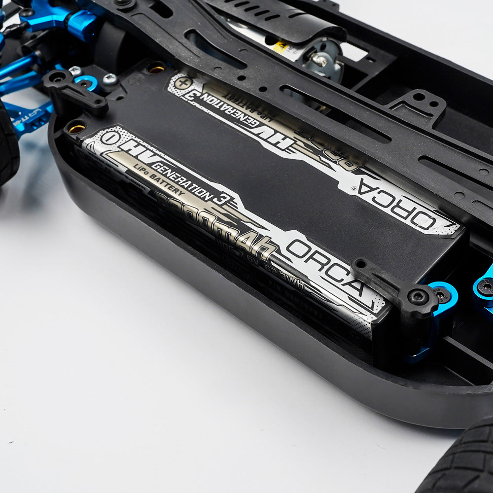 YEAH RACING - Aluminum 7075 Plastic Anti Tweak Battery Holder For Tamiya TT01 & TT02 - TATT-055BU
