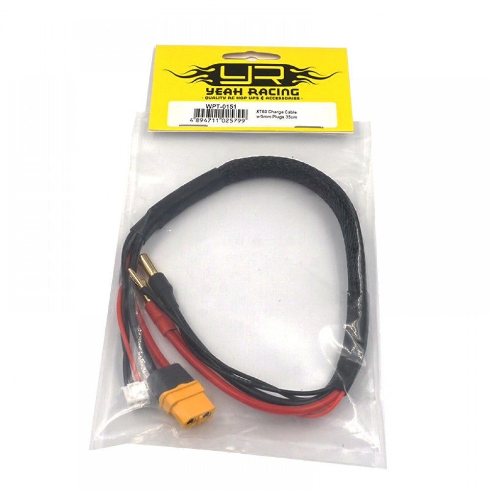 YEAH RACING - 35CM LONG RC CAR/BUGGY CHARGE XT60 LEAD TO 5MM & 2MM BALANCE 2S - WPT-0151