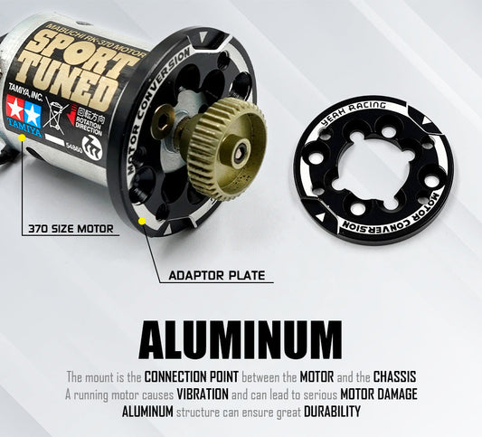 YEAH RACING - Aluminum 540 Motor Mount Conversion For 370 380 Motor - YA-0720BK