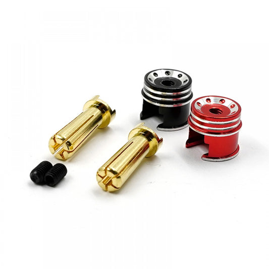 YEAH RACING - RC Heatsink 4mm Bullet Connectors (90degre Right Angle Plug) WPT-0159 (FITS UNDER EURO TRUCK BODY)