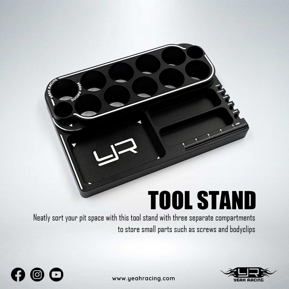 YEAH RACING - Aluminum Hex & Lock Nut Drive Wrench w/ Tool Stand Combo Set - YT-0238BK/GD
