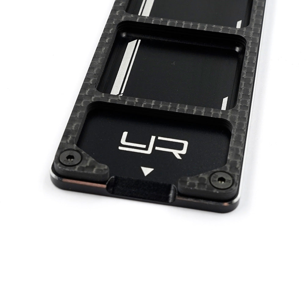 YEAH RACING - RC Aluminum & Carbon Screw Tray - L18cm x W4.2cm x H0.6cm - YT-0237BK