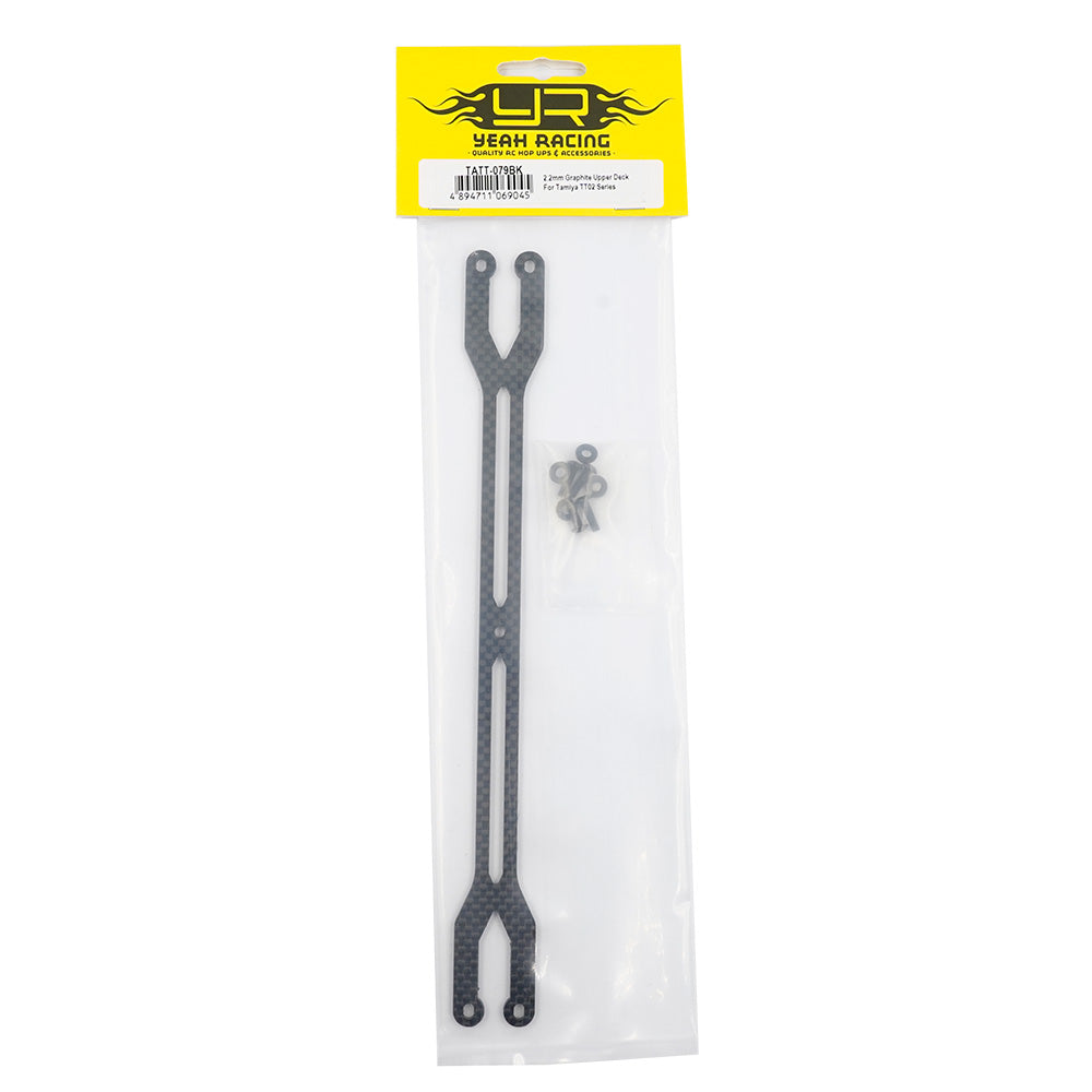 YEAH RACING - 2.2mm Graphite Upper Deck For Tamiya TT02 Series - TATT-079BK