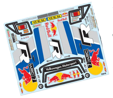 1/10 190mm Wide RC Touring Car Body Shell - Clear Lexan - VW Caddy Bodyshell Redbull Livery (258mm Wheelbase / 190mm Wide) - everything in photo included)