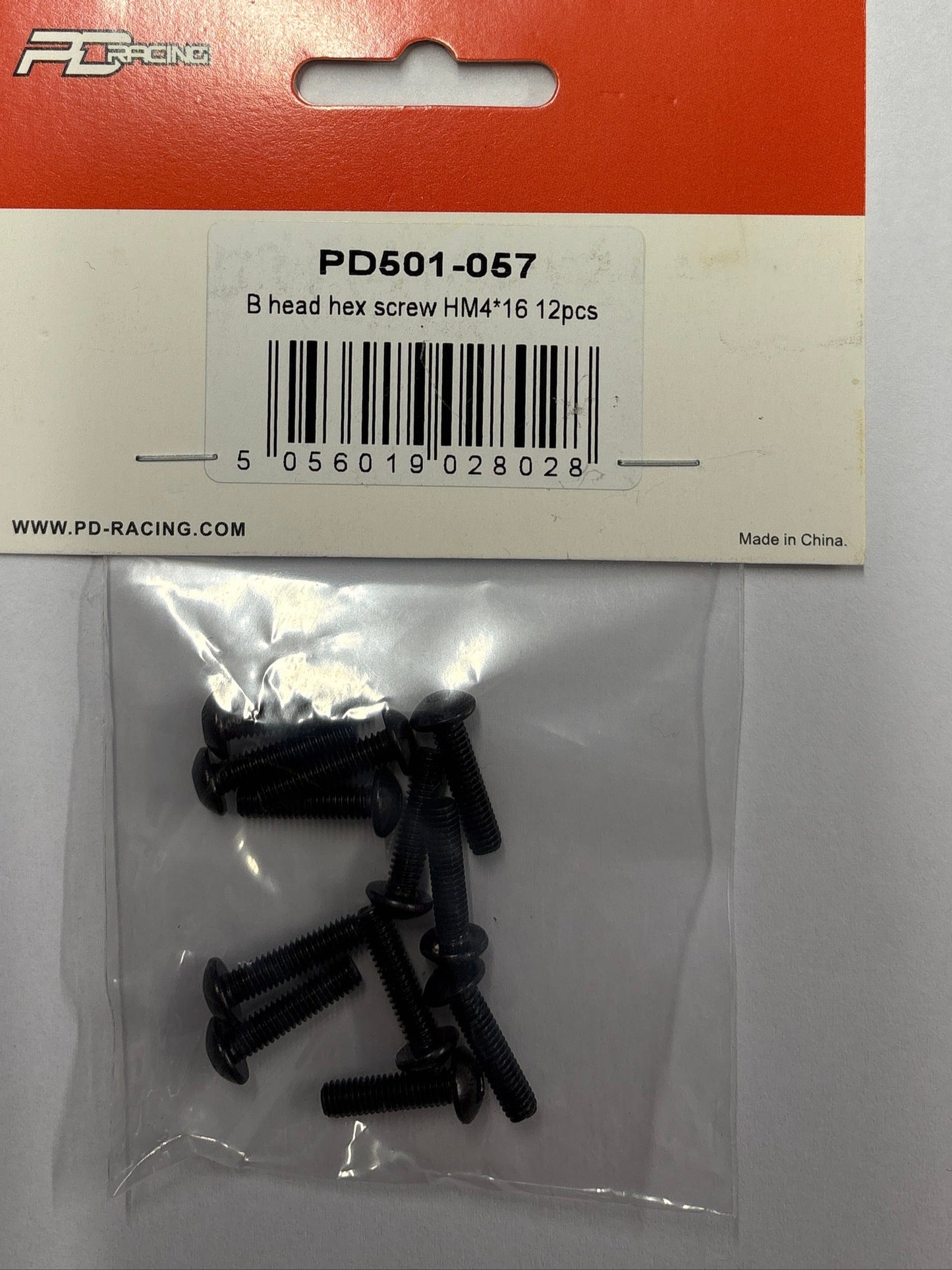 PD RACING SPARES - 1/10TH TK10 & TR10 - B head hex screw HM4*16   12pcs - PD501-057