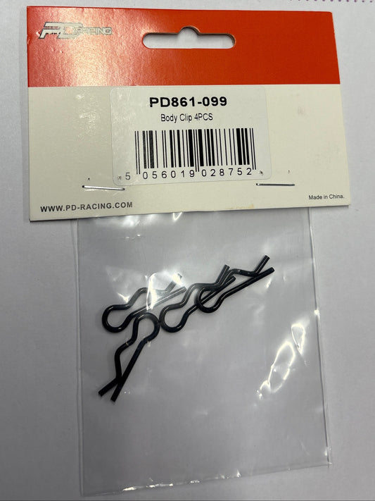 PD RACING SPARES - 1/10TH TK10 & TR10 - Body Clips 4PCS - PD861-099