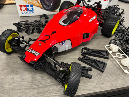 Ex-Demo Used - TAMIYA 58697 - RC ASTUTE 2022 (TD2) - 1/10 Pro RC 2WD BUGGY (Comes with Motor & Spares - Needs Radio, Servo, Battery, Charger & ESC) fitted with nearly new carpet tires.