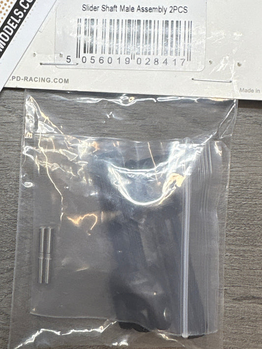 PD RACING SPARES - 1/10TH TK10 & TR10 - Slider Shaft Male Assembly 2PCS - PD861-016