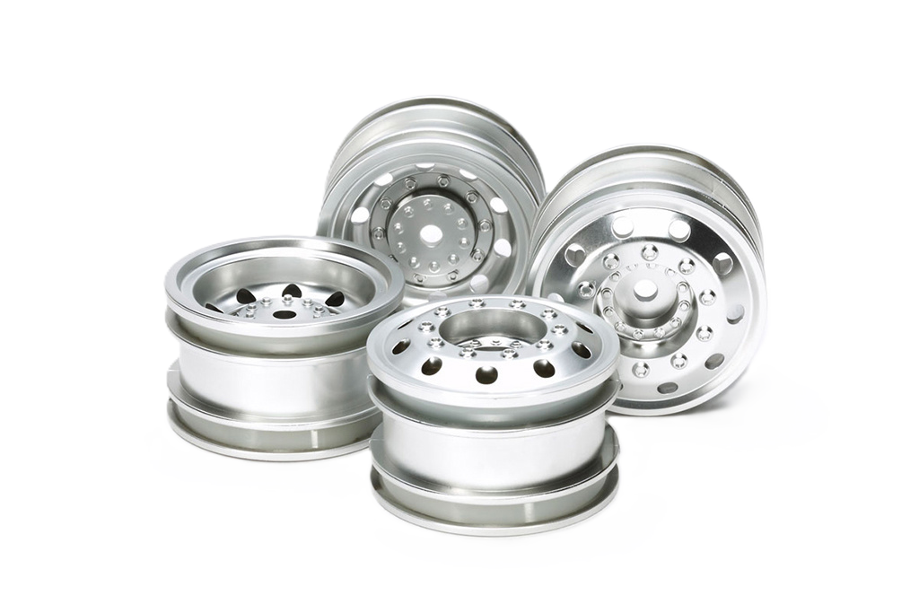 TAMIYA 51588 - TT01E RC 1/14 EURO TRUCK WHEELS F&R (SILVER) (2Pcs Each)