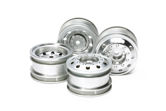 TAMIYA 51588 - TT01E RC 1/14 EURO TRUCK WHEELS F&R (SILVER) (2Pcs Each)