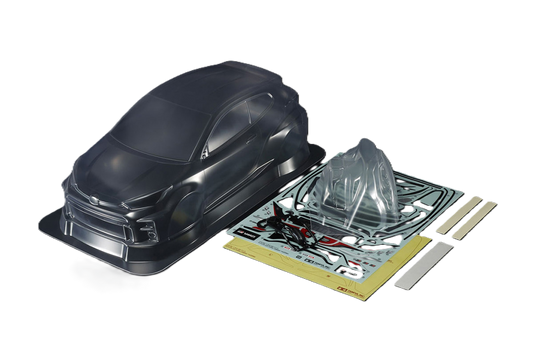 Tamiya 51656 - RC BODY GR YARIS (1/10 M-Chassis size 239mm Wheel Base) - Body parts, Stickers & Masking Included