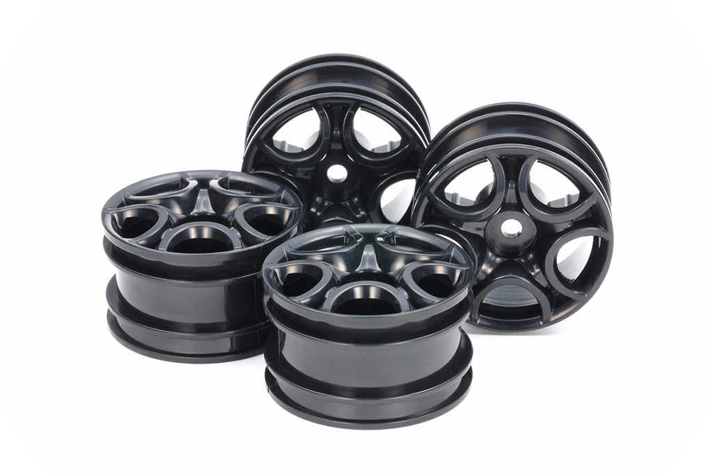 Tamiya - 10-SPOKE WHEELS (for Euro Truck & M-Chassis) BLACK 4pcs - 51659 (Used on the Suzuki Swift Sport M-Chassis)