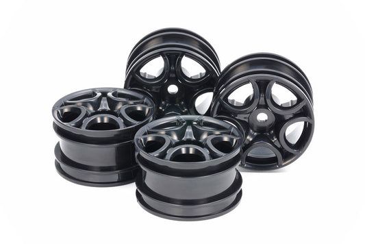 Tamiya - 10-SPOKE WHEELS (for Euro Truck & M-Chassis) BLACK 4pcs - 51659 (Used on the Suzuki Swift Sport M-Chassis)