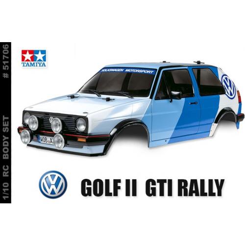 TAMIYA - 51706 Golf II GT1 16V Rally Body Set - Clear Lexan 1/10 M-Chassis (W-170mm x L-397mm x Wheelbase-239mm)