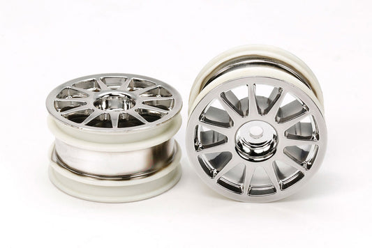 TAMIYA 54824 - TT01E RC 1/14 EURO TRUCK WHEELS (CHROME) 2PCS (M-Chassis Mini)
