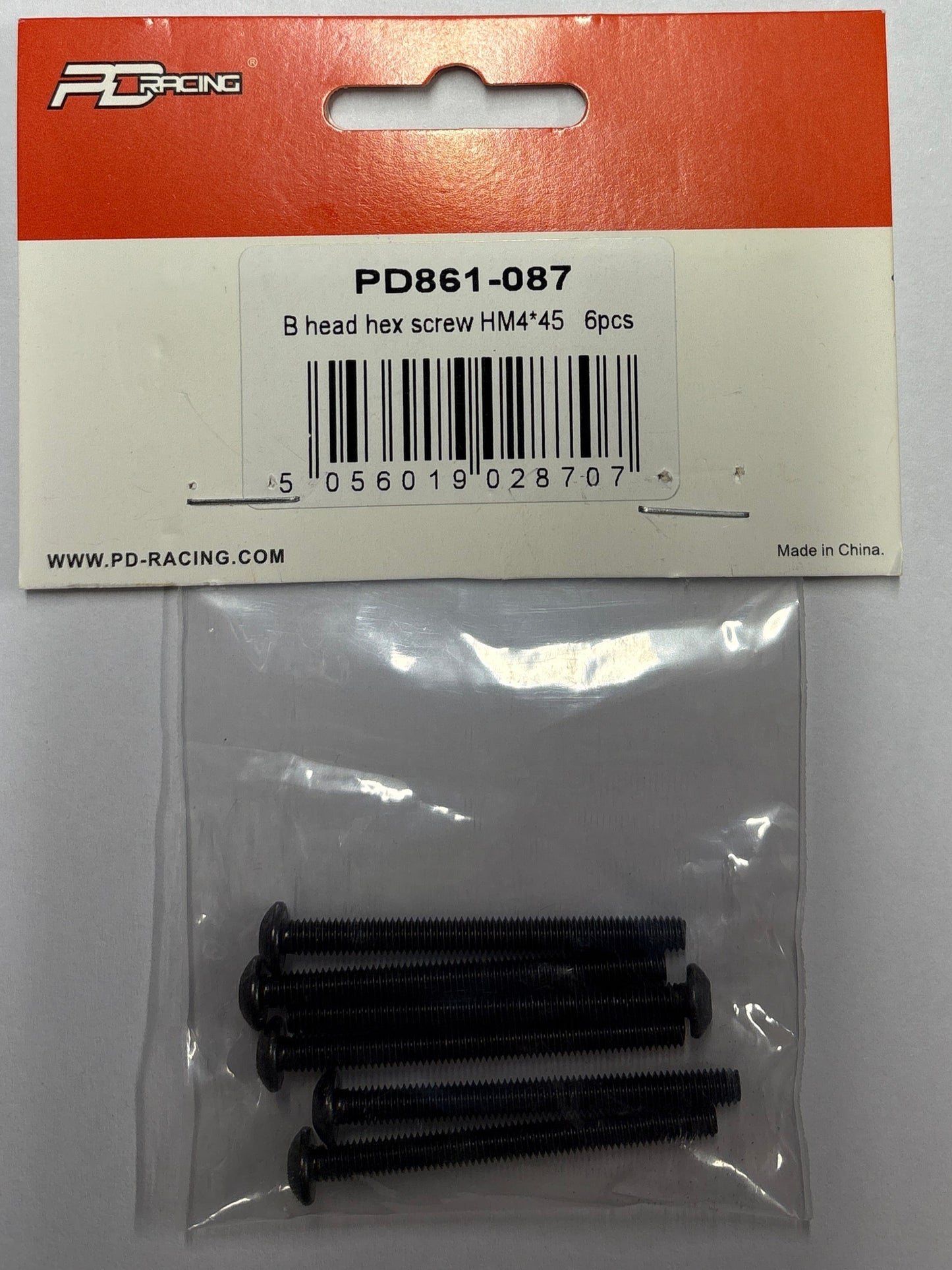 PD RACING SPARES - 1/10TH TK10 & TR10 - B head hex screw HM4*45 6pcs - PD861-087
