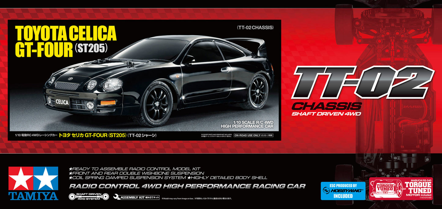TAMIYA - 58743 Toyota GT-FOUR (ST205) - 1/10 (TT02 kit) 4WD CAR INC's ESC & MOTOR