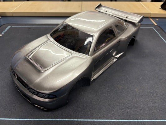 1/12 Nissan Skyline Body - Anodised Silver GT12 Supastox Body 205mm wheelbase by 160 wide