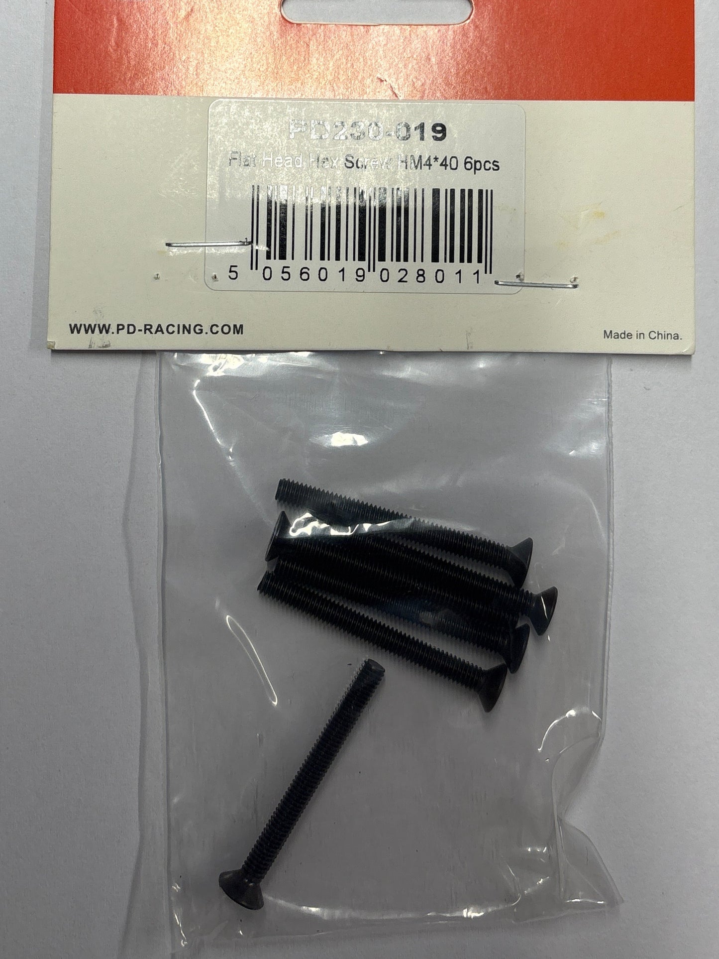 PD RACING SPARES - 1/10TH TK10 & TR10 - Flat Head Hex ScrewHM4*40   6PCS - PD230-019