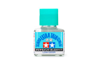 TAMIYA - 87236 Cement Extra Thin (Low Odour) 40ml - MODEL KIT GLUE - 40ML WITH BRUSH CAP