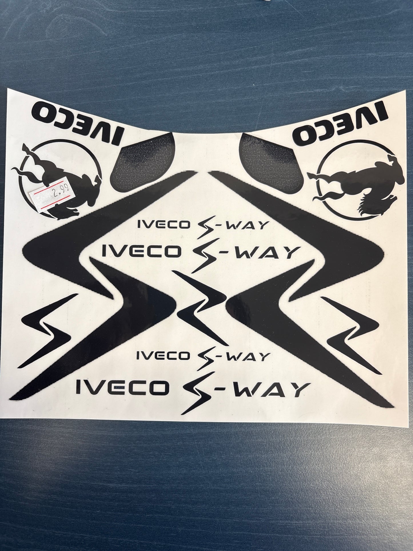 Vinyl Sticker Sheet - Euro Truck (1/14) 1/10 size (Tamiya / Iveco - A5 sheet - No grill) (NOT UV)