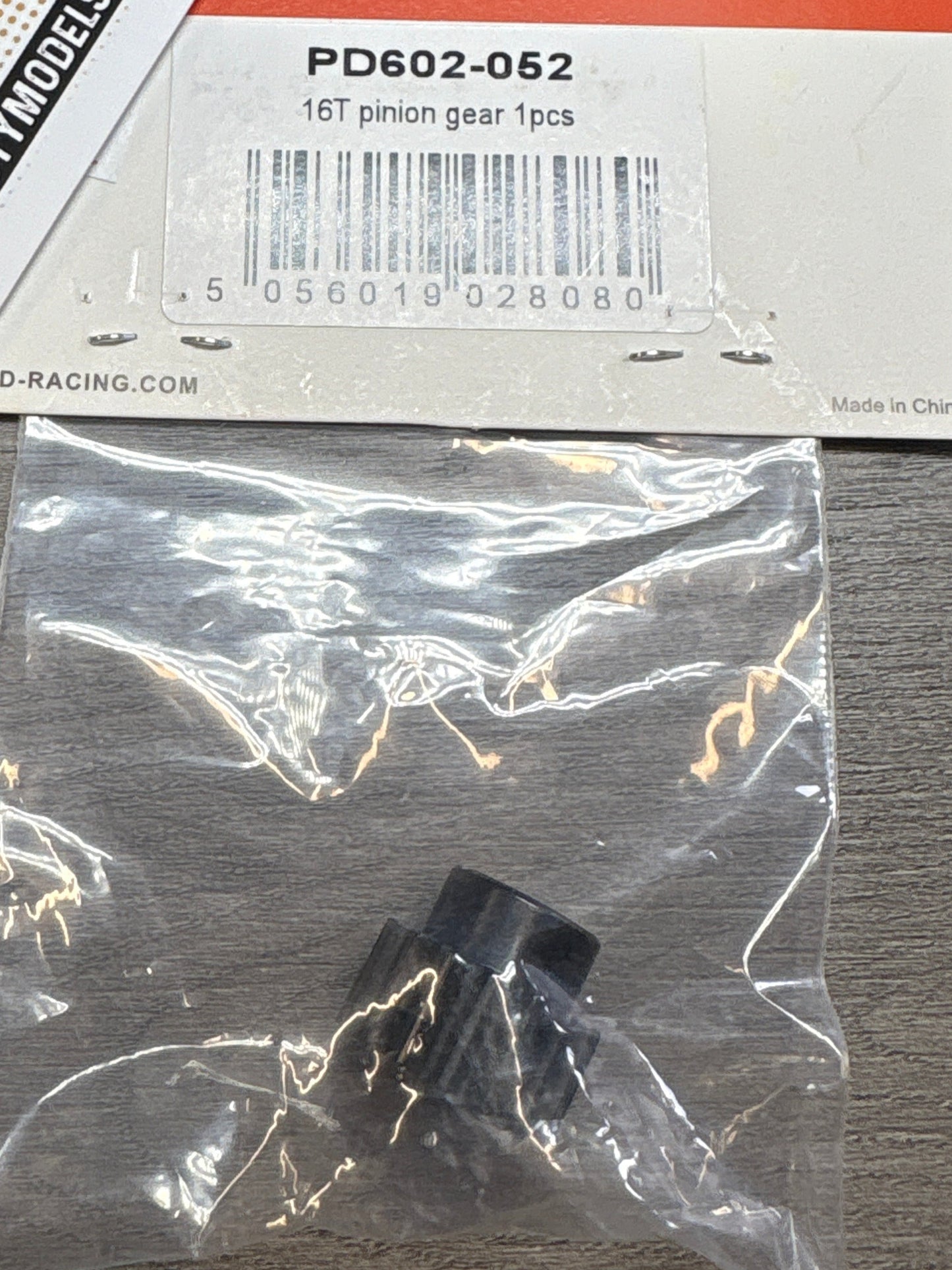 PD RACING SPARES - 1/10TH TK10 & TR10 - 16T Motor Pinion Gear Steel 1PCS - PD602-052