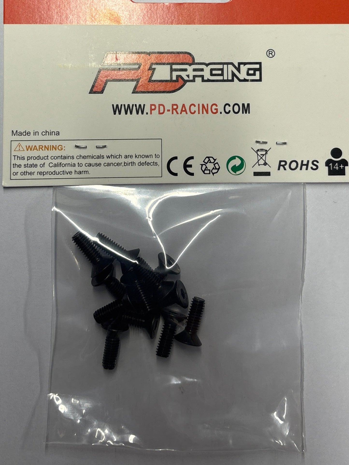 PD RACING SPARES - 1/10TH TK10 & TR10 - Flat Head Hex Screw HM4*12 12PCS - PD602-099