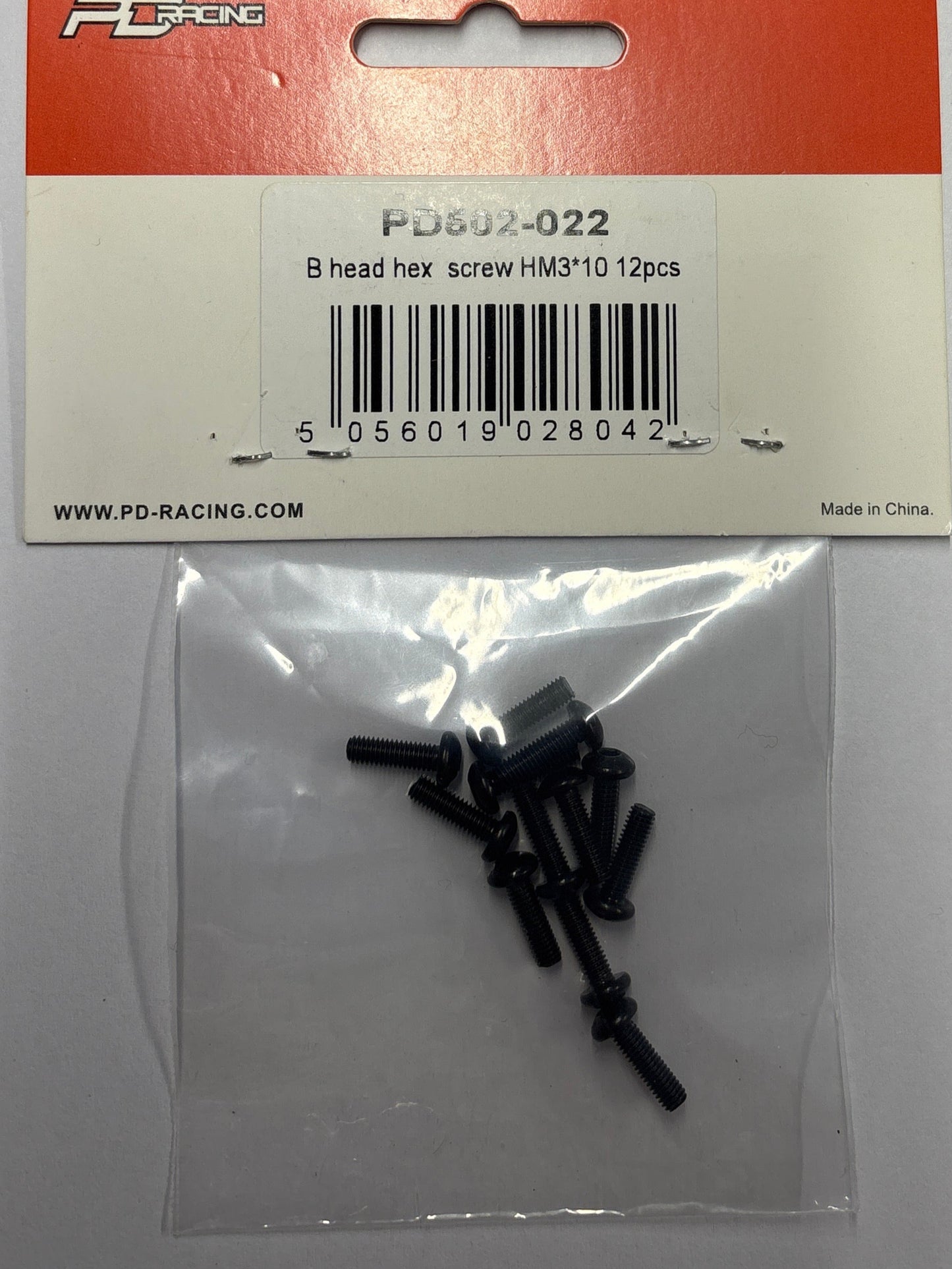 PD RACING SPARES - 1/10TH TK10 & TR10 - B head hex screw HM3*10   12pcs - PD502-022