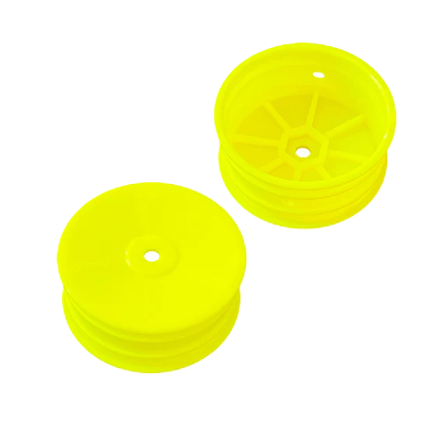 ABM40007-Y - Front Wheel for 1/10th Off Road 4wd - Yellow (12mm Hex) (2pcs) 26mm wide by 2.2inch tyre diameter