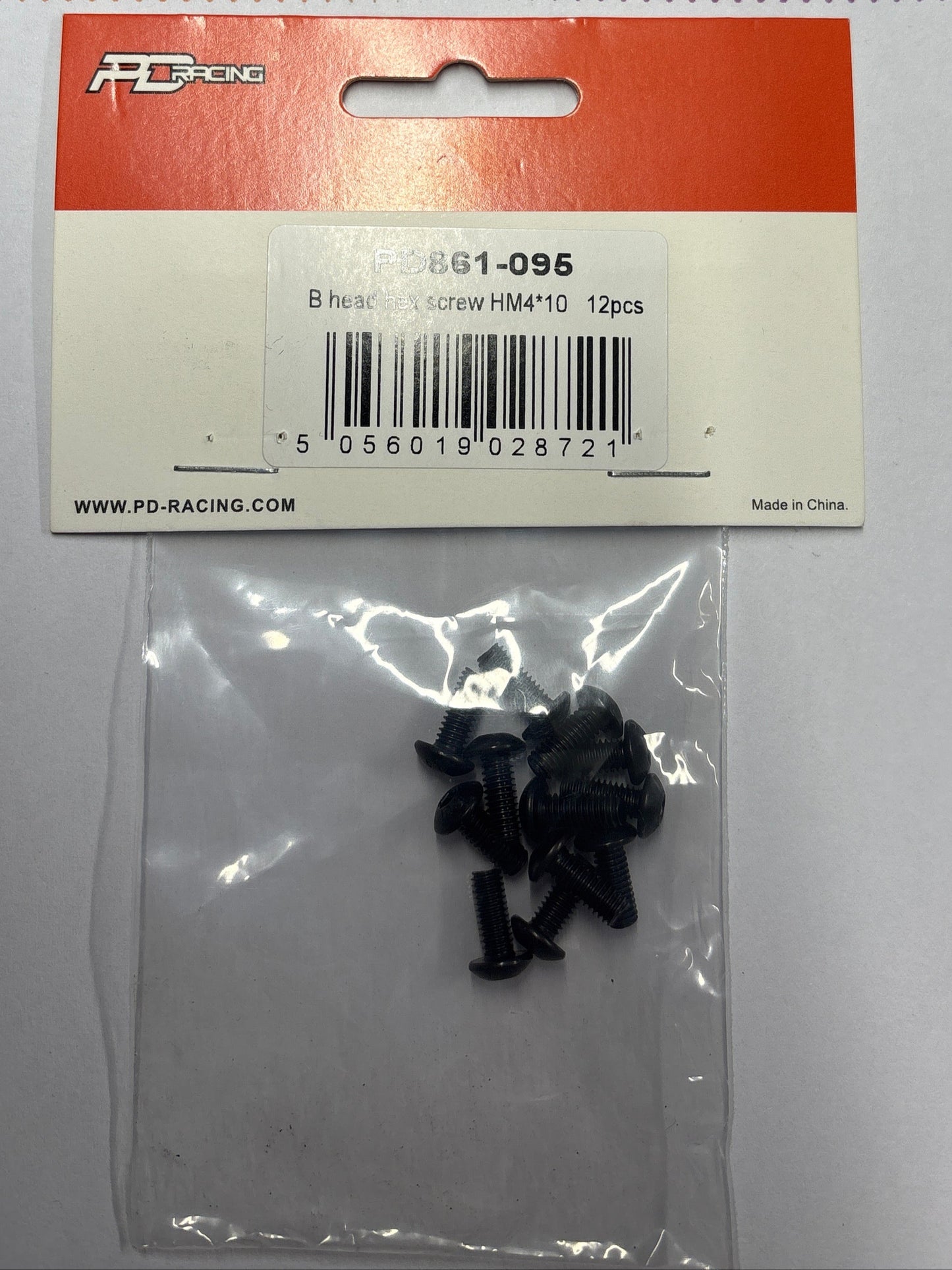 PD RACING SPARES - 1/10TH TK10 & TR10 - B head hex screw HM4*10   12pcs - PD861-095