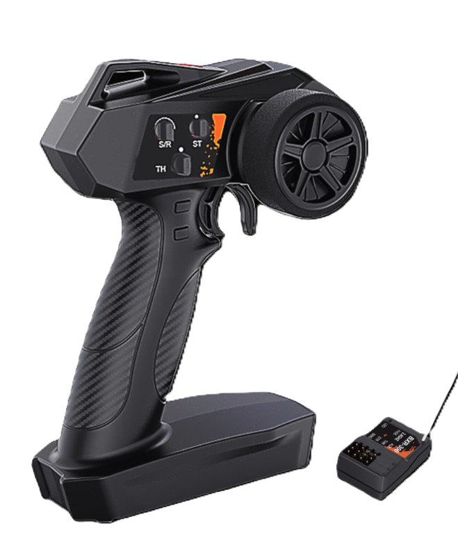 PD Racing - Radio System 3Ch 2.4GHz RX & TX (Ideal for Beginner Racer) BX300 (has 50/75/100% Speed Limit Switch & Dual Rate Steering)