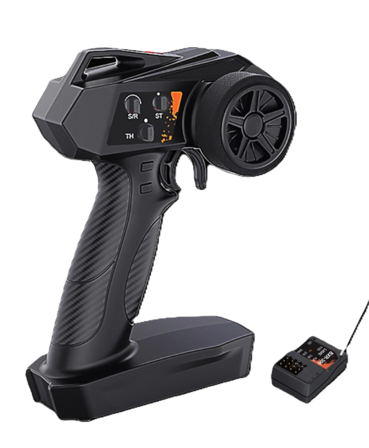 PD Racing - Radio System 3Ch 2.4GHz RX & TX (Ideal for Beginner Racer) BX300 (has 50/75/100% Speed Limit Switch & Dual Rate Steering)