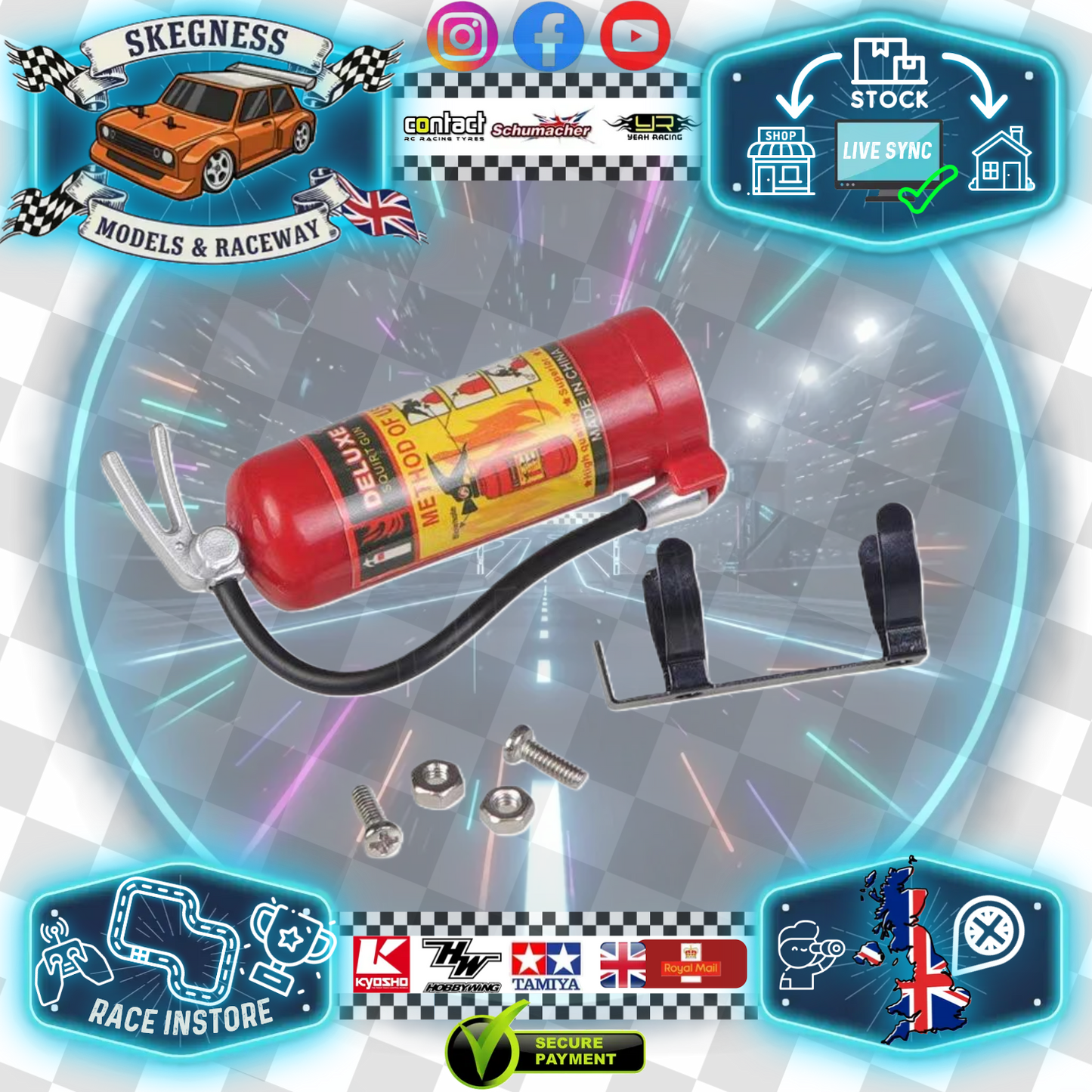 RC Overhaul - RC Rock Crawler Accessories - Fire Extinguisher w/Mount, Red - G-RCO-CR006R