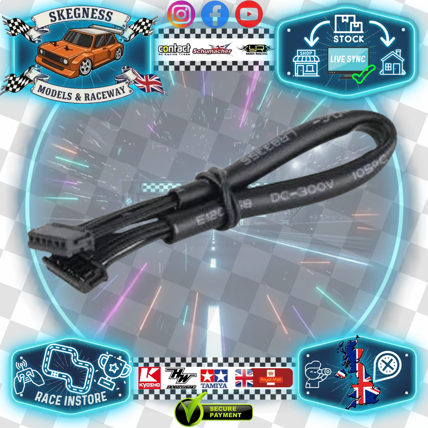 Hobbywing - BRUSHLESS MOTOR SENSOR WIRE - 140MM FLEX SENSOR WIRE - HW30810000