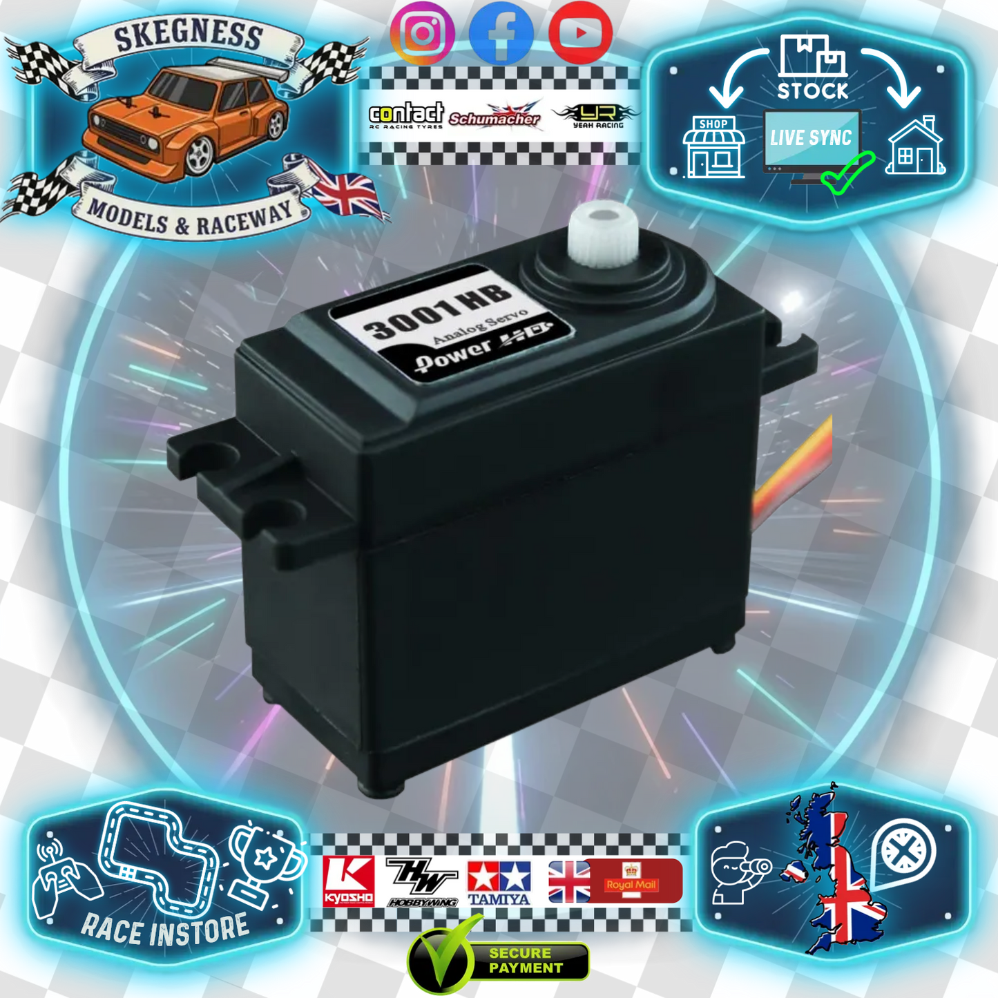 Power HD - Servo - Perfect Beginner Budget Servo - HD3001HB (4.4kg/0.12s) (Plastic Geared)