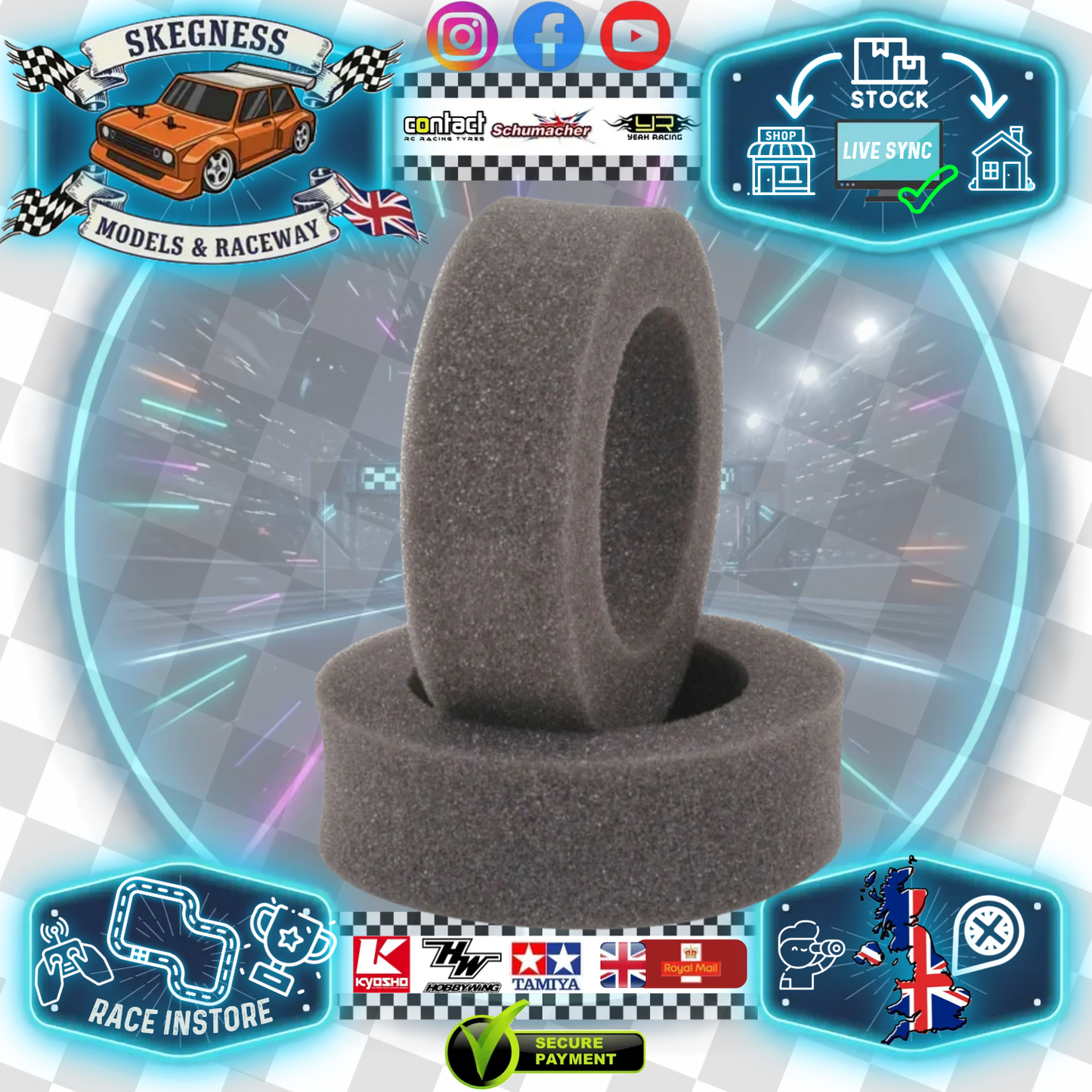 SCHUMACHER - U6652 FRONT - 2WD Slim - HARD Buggy Tyre Inserts - 2PC (25MM FOAM for 20-25MM WIDE RIMS)