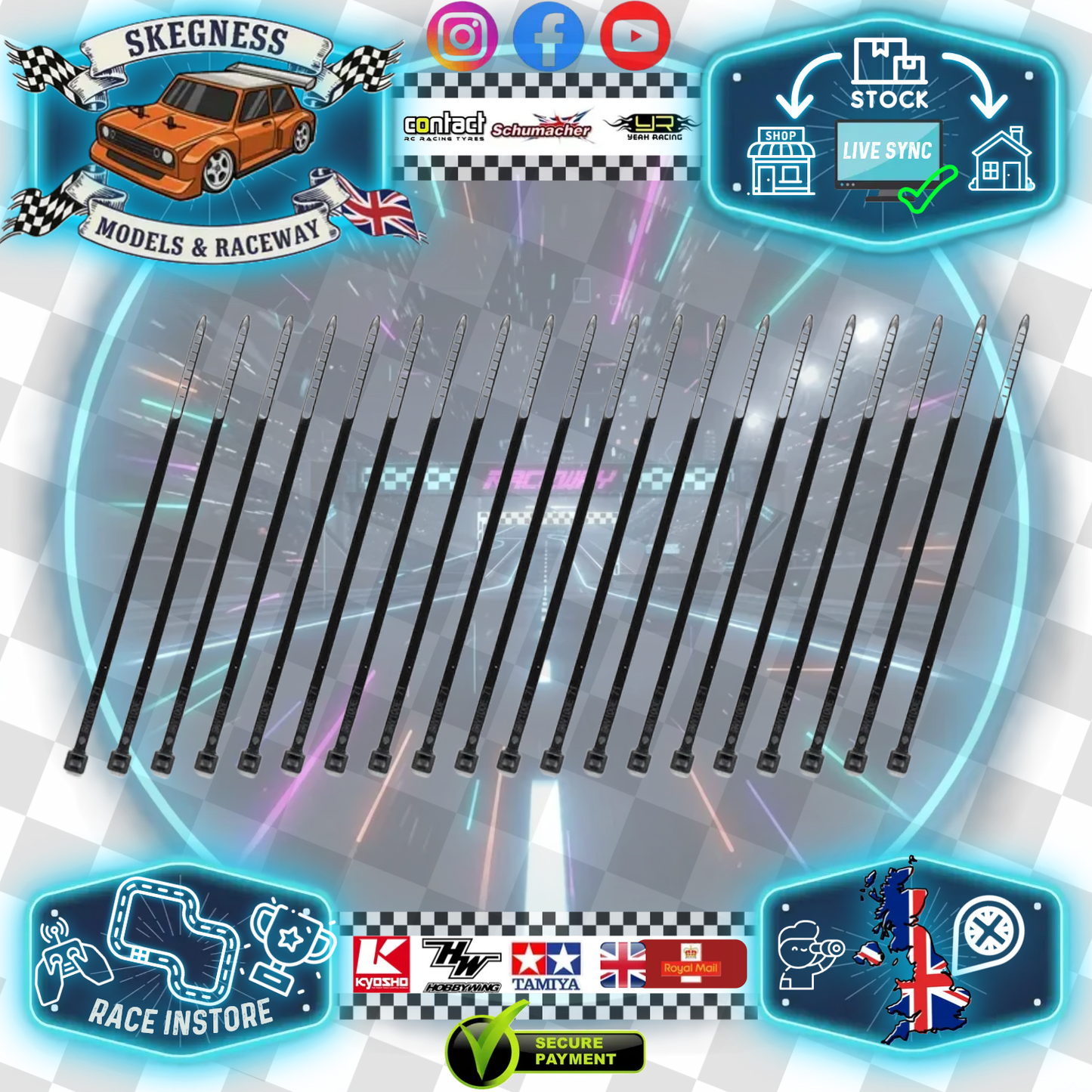 Tamiya - RC NYLON BANDS Cable Ties (20PCS) Item No. 51651