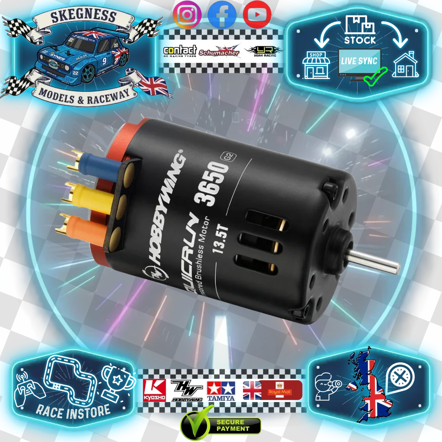 HOBBYWING - QUICRUN - 3650 - G2 - Motor - 21.5T Brushless Motor - Sensored - 30404307